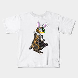 Bobtail BunnyCat: Chimera (White) Kids T-Shirt